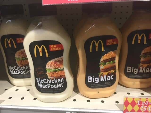 Big Mac sauce for sale on a shelf